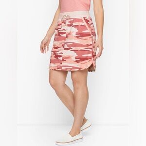 Talbots CAMO CLASSIC FRENCH TERRY SKIRT - pink/cream - size L